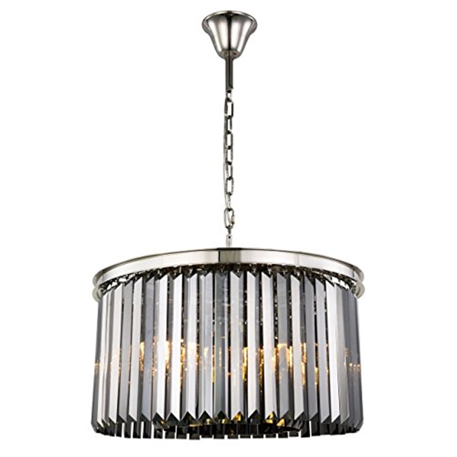 Sydney 8 light Polished nickel Chandelier Silver Shade (Grey) Royal Cut