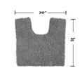 thumbnail image 3 of Home Weavers Fantasia Collection Toilet Rugs U Shaped Contour, Extra Thick Bathroom Rug, Non-Slip Contour Mat for Bathroom, Cotton Soft & Water Absorbent, Machine Washable, 20"x20" Contour, Gray, 3 of 5