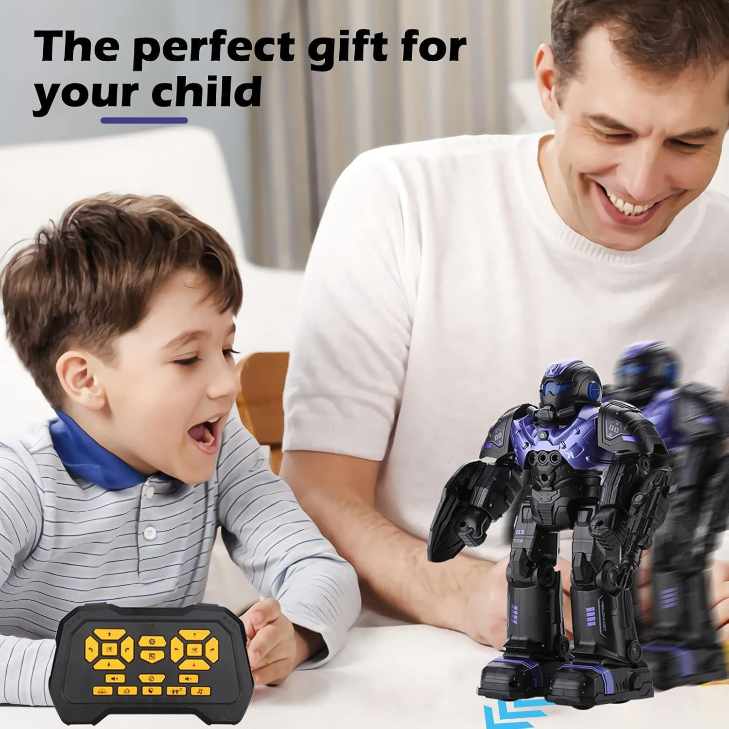 RC Robot Toys for Kids 3 4 5 6 7 8, Smart Programmable Robot with Gesture Sensing, Remote Control Robot for Boys Girls Age 3 4 5 6 7 8-12, Rechargeable