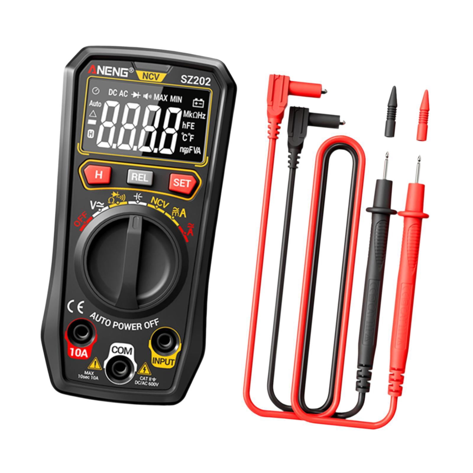 Miulika Digital Multimeter Handheld Multi Tester Lightweight Multipurpose 4000 Counts with Ncv Function Voltage Tester for Automotive Black