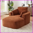 thumbnail image 2 of Modern Oversized Corduroy Chaise Lounge Chair – No Assembly, Comfy for Living Room/Dorm/Apartment, 2 of 6