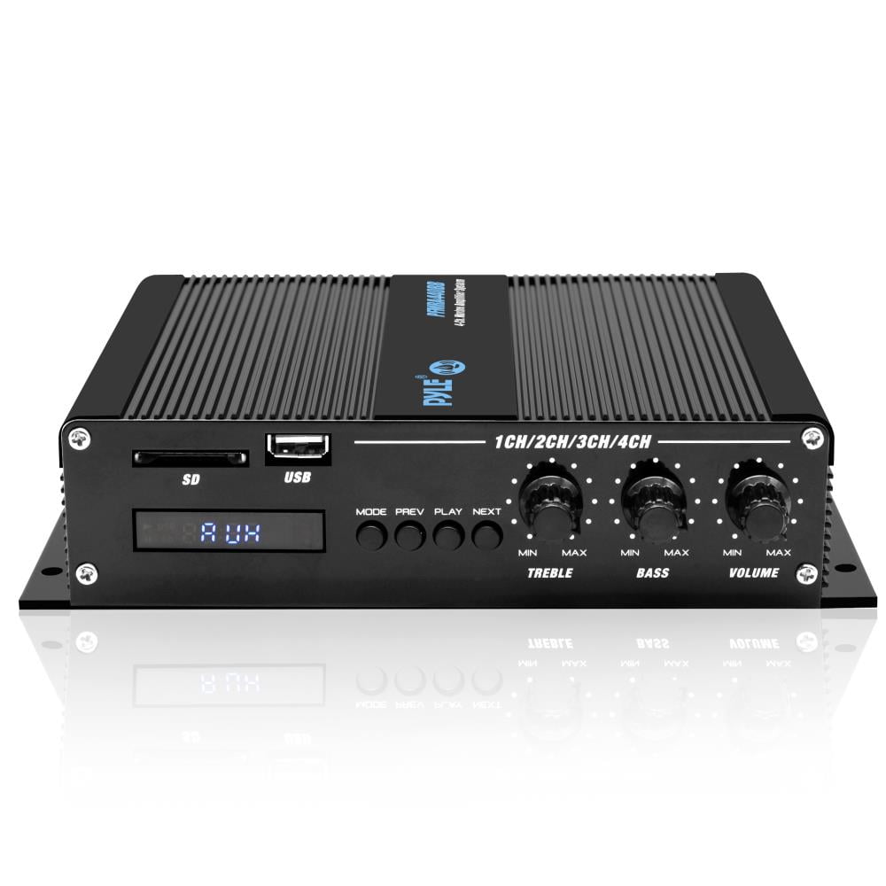Pyle 4 Channel 400 Watt Marine Amplifier Bluetooth Receiver System (2