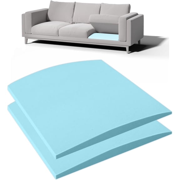 Couch Cushion Support for Sagging Seat - 20" x 20" High-Density Curved Foam Sofa Cushion Support Board,Couch Supporter for Under The Cushions,Blue Set of 2