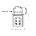 thumbnail image 2 of Uxcell 6-Digit Combination Padlock Push Button Locks for Locker Zinc Alloy Silver Tone 1pcs, 2 of 5