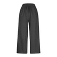 thumbnail image 4 of Mercatoo Girls' Twill Pull on Denim Pants Elastic Waist Wide Leg Jeans for Girls Stretchy Baggy 𝐏alazzo Straight Leg Chambray Pants, 4 of 9