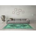 thumbnail image 3 of Ahgly Company Indoor Square Persian Turquoise Blue Traditional Area Rugs, 4' Square, 3 of 4