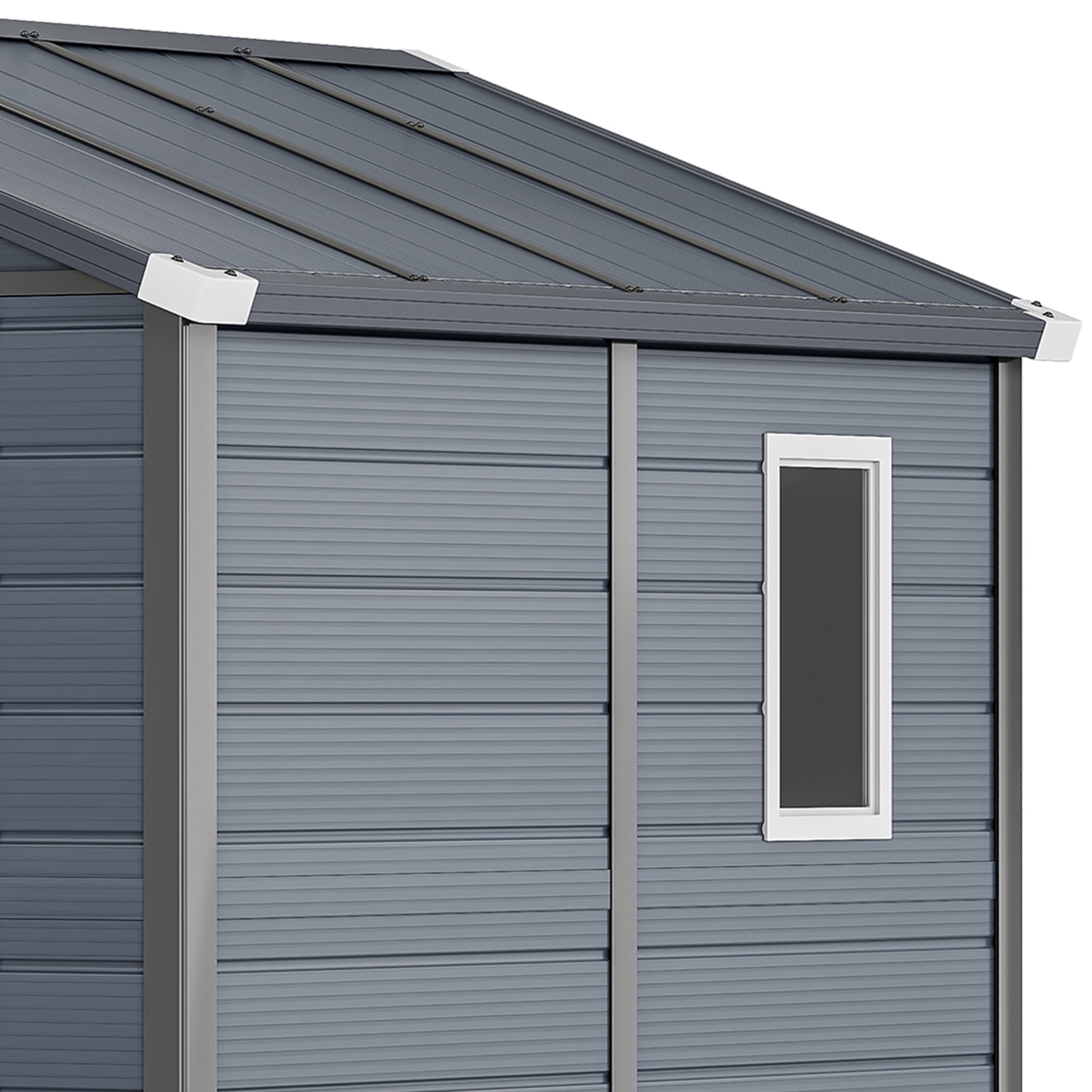 Uforic 6.3x6.2ft Outdoor Resin Storage Shed with Windows,Vents,and Secure Doors,All-Weather Plastic Storage Unit for Poolside,Lawn,Backyard,and Patio