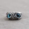 thumbnail image 4 of Búho Diablo Ojo Anillo Retro Creativo Exagerado Animal Pareja Apertura Anillo ajustable Transfronterizo Venta al por mayor Apertura ajustable Antiguo búho plateado de ojos amarillos JFHHH pequeña, 4 of 5