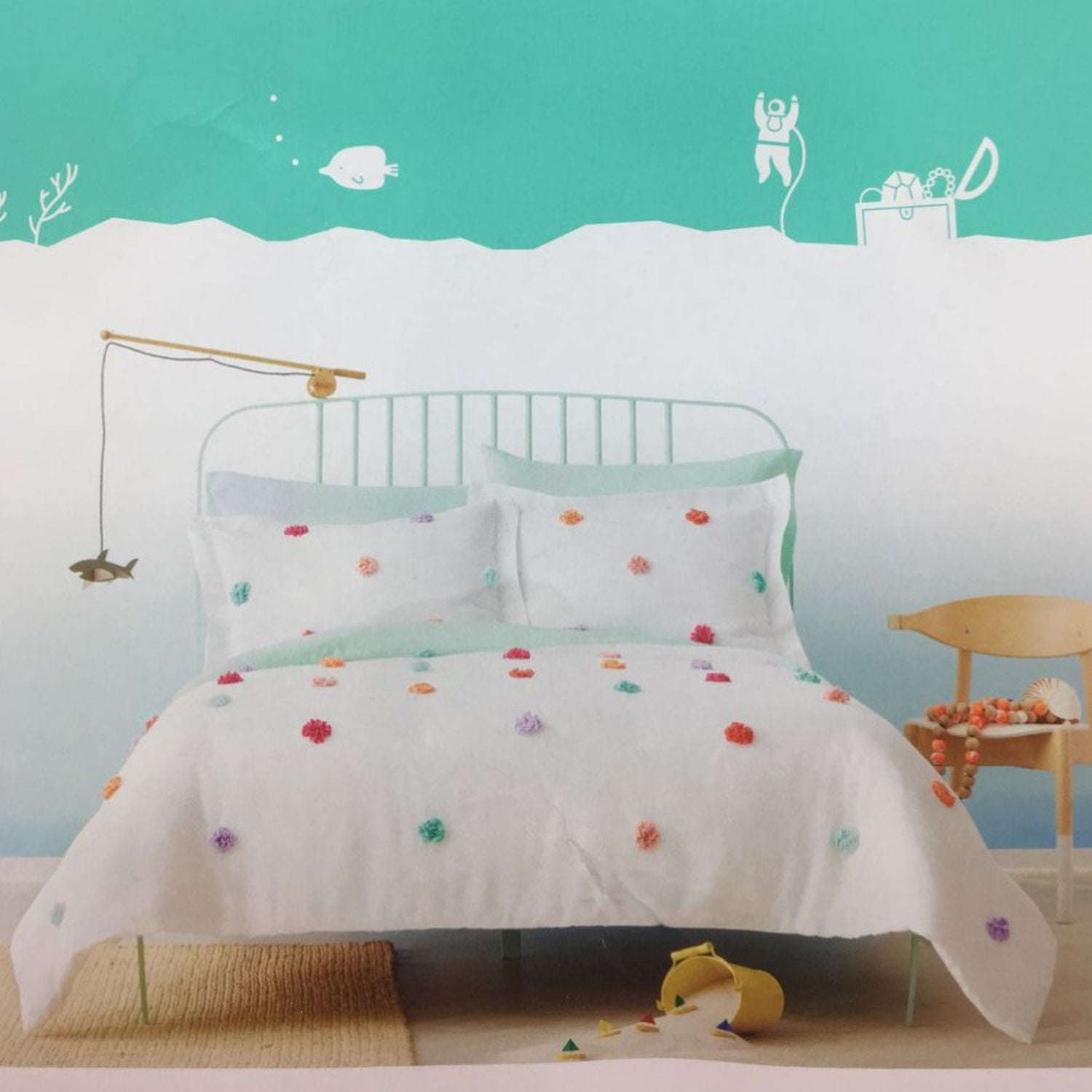 Pillowfort Colorful Pom Pom Full Queen Comforter Set with Shams Reversible – Walmart Checker – BrickSeek