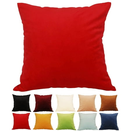 Purple 9 Square Paper - Solid Color Cotton Canvas Cushion Cover, Solid Velvet Throw Pillow Cover Home Decor Throw Pillow Case Lounge (Red)