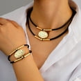 thumbnail image 1 of Pulseras para mujer, regalos para mujer, collar vintage bohemio de metal de doble capa, pulsera de cuerda de cera de aleación de cobre, conjunto para mujer, pulsera de aleación, 1 of 5
