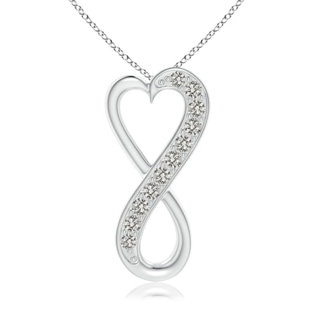 ANGARA Natural Diamond Infinity Heart Pendant in 925 Sterling Silver for Women (Size-1.65mm| Color-K| Clarity-I3) | April Birthstone, Anniversary, Jewelry Gift for Women | Natural Diamond Necklace