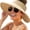 Beige Khaki Mix, variant on Sun Hats for Women Wide Brim Straw Visor Hat Packable Foldable Beach Hat Ponytail Open Top UV Protection Summer Travel Beach Hats for Women Essentials