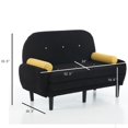 thumbnail image 6 of Noble House Corduroy Loveseat Sofa Bed, 70.9" Daybed Recliner with Storage Pocket & USB Charger, Black, 6 of 12