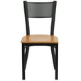 thumbnail image 6 of Flash Furniture HERCULES Series Black Grid Back Metal Restaurant Chair - Natural Wood Seat, 6 of 7