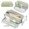 thumbnail image 2 of Multi-Layer Oxford Cloth Pencil Pouch, Aesthetic High Capacity Stationery Organizer with Secure Elastic Loops and Durable Zippers Green, 2 of 4