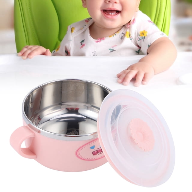 YLSHRF Children Bowl, Rice Feeding Bowl With Lid Baby Dish Baby Bowl, For Home Kids Kitchen