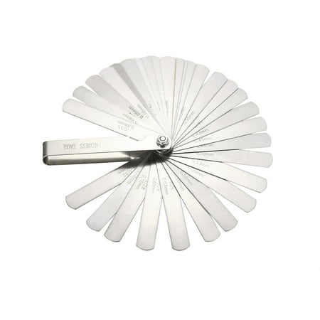 Uxcell 0.04-0.88mm 0.0015-0.035 Inch Feeler Gauge 32 Pieces Stainless Steel Thickness Gauge
