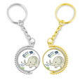 thumbnail image 1 of Sueño nube gris animal elefante Anillo de oro de metal llavero llavero, 1 of 4