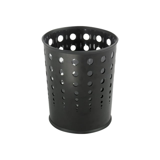 Safco Bubble - Corbeille à Papier - Ronde - 6 gal - Acier Enduit de Poudre - Noir - Lot de 3
