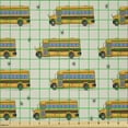 thumbnail image 2 of Ambesonne School Bus Fabric by the Yard Microfiber, Movement Vehicle Public, 1 Yard, Eggshell Marigold, 2 of 2