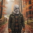 thumbnail image 2 of Vinsonshop Winter Thermal Trapper Hat with Goggles Face Mask Windproof Adjustable Outdoor Ski Cycling Cap for Men Women Beige, 2 of 9