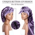 thumbnail image 5 of Gorro de satén largo y sedoso suave para cabello Natural y cabello rizado gorro de pelo de tamaño Extra grande con lazo para un sueño nocturno cómodo 1 Uds, 5 of 5