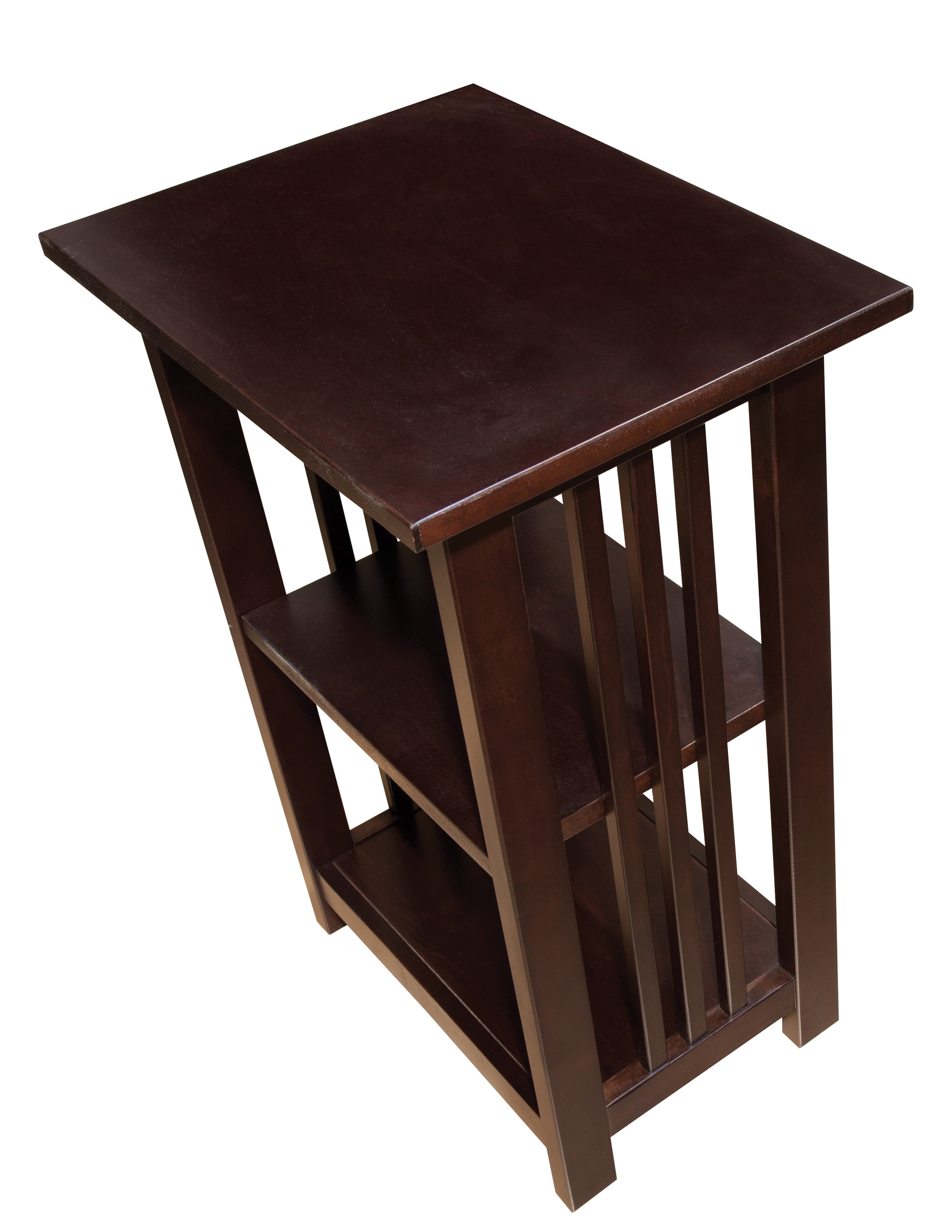 Mission 2-Shelf End Table, Espresso : ChooChoo Mission End Tables Set of 2, Narrow Side