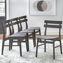 TMS Fiesta Mid-Century Wood Dining Room Chairs , Walnut - Set of 4