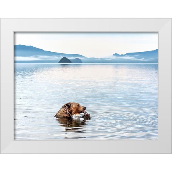 DAmico, Giuseppe 14x12 White Modern Wood Framed Museum Art Print Titled - Kurile Lake
