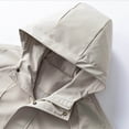 thumbnail image 7 of LYSMORA Men's Hooded Windbreaker Jacket Zip‑Snap Closure Long Sleeve Utility Rain Coat with Drawstring Hood Relaxed Fit Outerwear for Winter Outdoor, 7 of 7