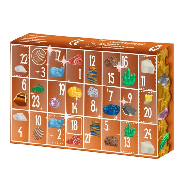 Hearth & Gear Calendars Advent 24 Day 2025 Natural Stones Rock Holiday Countdown | Holiday Countdown For Kids Teen Girls Boys Nature Lovers Birthday Countdown Clock for Kids Timer Kids Big Timer Clock