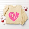 thumbnail image 6 of Crewneck Sweatshirts Valentines Day Tops Womens Long Sleeve Love Heart Printed Loose Pullover Fall Spring Clothes (XS, Beige), 6 of 7