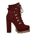 thumbnail image 2 of Women D-Ring Lace Up Lug Sole Chunky Platform Booties 18223, 2 of 6