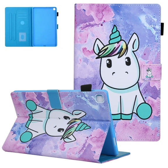 Galaxy Tab A7 10.4" 2020 Case SM-T500 T505 T507 Case, Allytech Premium PU Leather Folio Flip Stand Auto Sleep Wake Credit Cards Wallet Case Cover for Samsung Galaxy Tab A7 10.4" T500,Unicorn