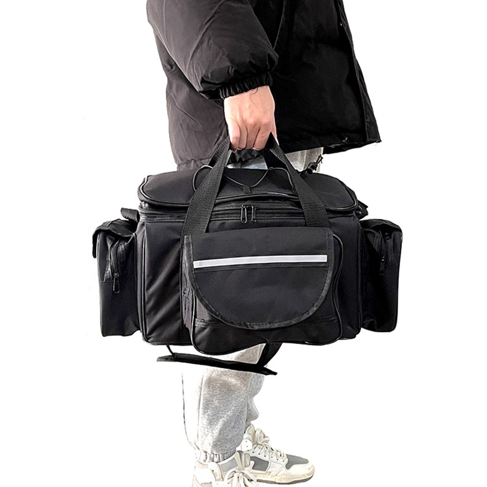 Large Capacity Fishing Tackle Bag MultiPockets Fishing Gear Carrying Bag Outdoor Portable Oxfords Cloth Shoulders Bag