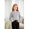 thumbnail image 6 of Oudiya Girls Crop Tops Long Sleeve Pullover Sweatshirt Kids Cropped Crewneck Sweatshirts for Girls 5-14Y, 6 of 6