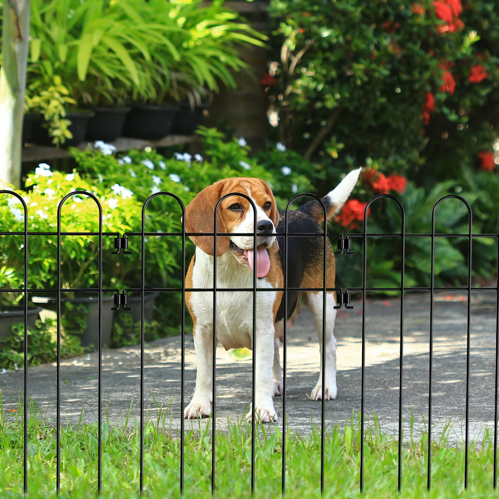 No digging fence, decorative garden fence border outdoor animal barrier anti-skullium metal plate for dogs