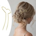 thumbnail image 3 of Tocado de horquilla de metal en forma de corazón, estilo simple y moderno, horquilla con cabello enrollado, una horquilla, 3 of 5