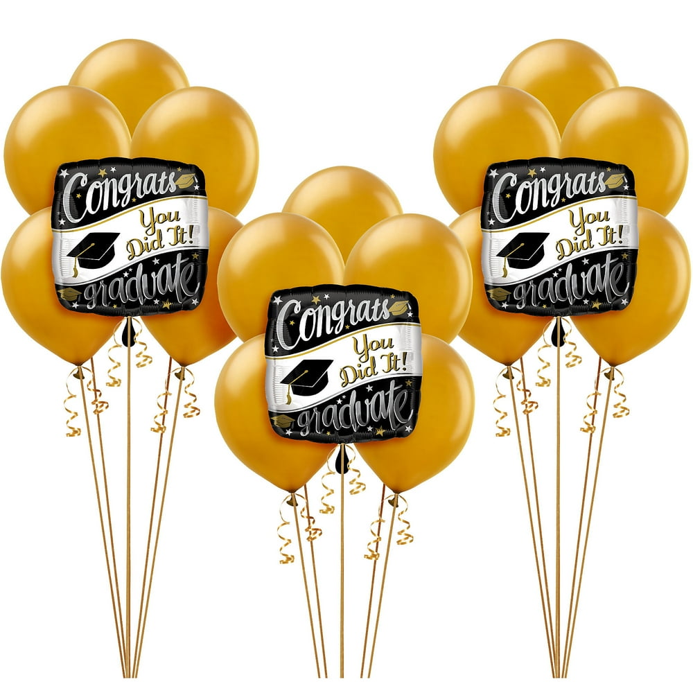 Party City Graduation Balloon Kit, Includes Foil Balloons, Latex