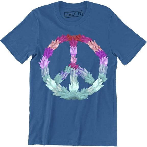 Peace Hippy Flower Symbol Graphic Art Design Men's T-Shirt