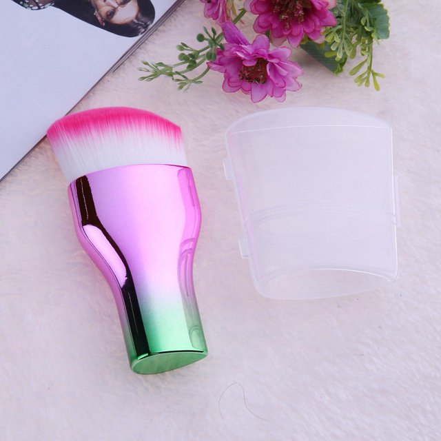 1 brocha de maquillajebrocha para base de polvo electrochapada de colorherramienta cosmética Ehuebsd cuidado belleza
