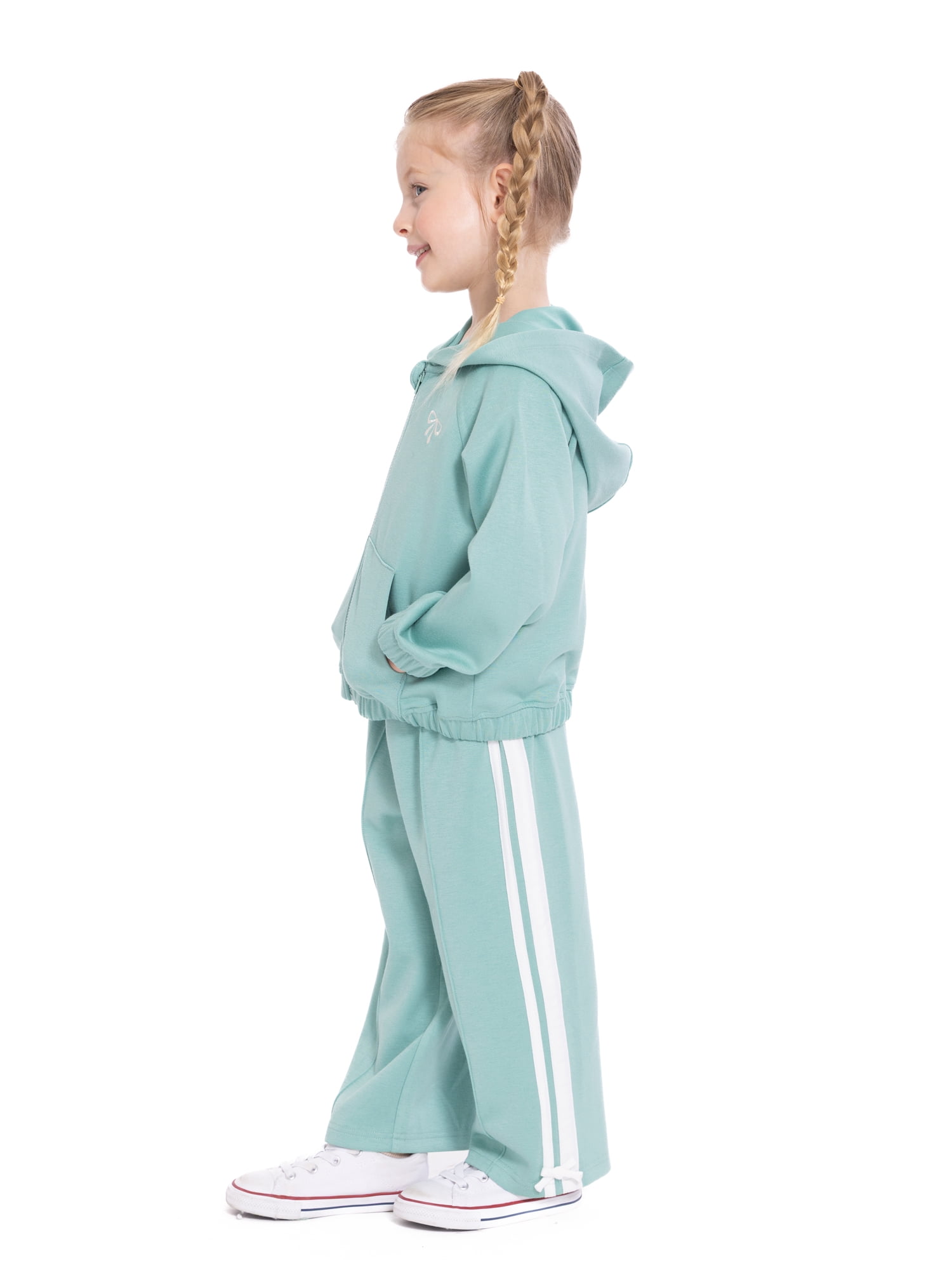 Wonder Nation Toddler Girls Full Zip Hoodie, Sizes 12M-5T