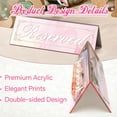 thumbnail image 6 of Framokoko 12 Pcs Mirrored Reserved Table Signs, Double Sided Table Tent Signs with Suede Cloth, Reservation Seat Indicators for Wedding Restaurant Ceremony Party Banquet  (Rose Gold  6"x2"), 6 of 7