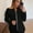 Black, variant on AOOCHASLIY Christmas Day Women Blouse Fashion Women Solid Zipper Versatile Lapel Long Sleeve Blazer Top Blouse