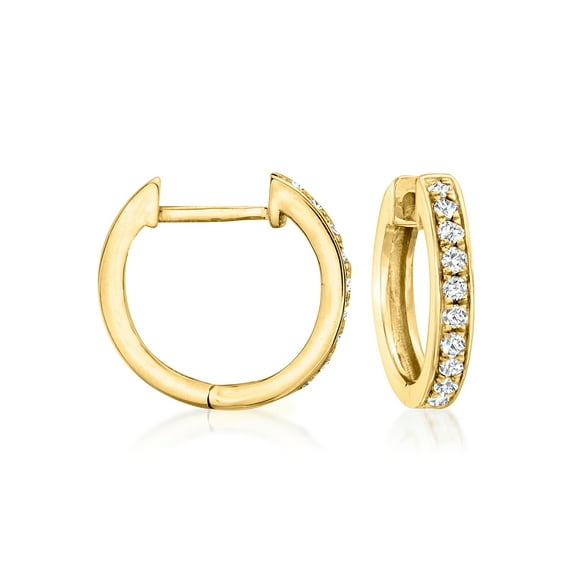 Pure Collection by Ross-Simons 0.20 ct. t.w. Diamond Huggie Hoop Earrings in 14kt Yellow Gold, Women's, Adult