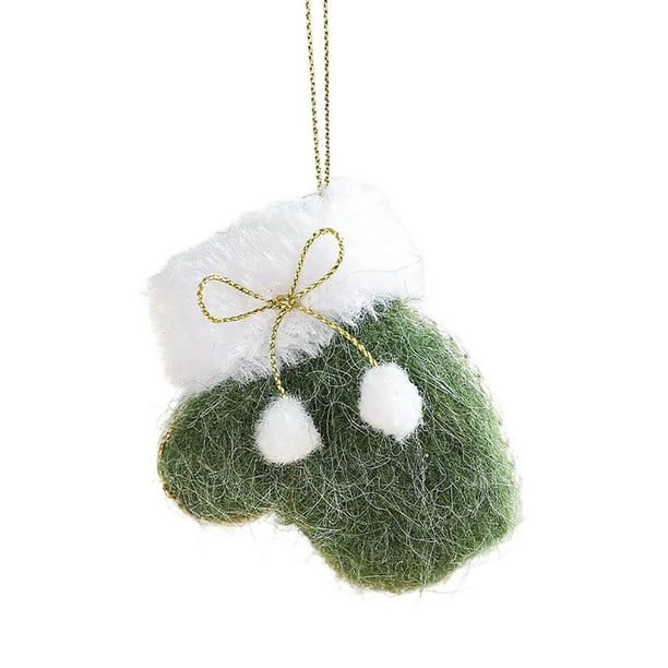 Navidad Faux Furs Felts Botas Guantes Árbol de Adornos, botas de adorno guantes de adorno, árbol deNavidad de fieltro de felpa, decoración de invierno, regalo de temporada, fácil de instalar, marco