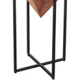 thumbnail image 6 of ZCLP 26-Inch Pyramid Shape Wooden Side Table with Cross Metal Base, Brown and Black, 6 of 6