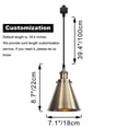 thumbnail image 4 of Kiven H-Type Track Lighting, 3-Light Modern Halo Track Pendant Light with Metal Lampshade, H Track Light Pedant, Cord length 39.4",Bronze Finish, 4 of 7