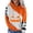 White, variant on Halloween Womens Hoodies Casual Colorblock Pumpkin Face Print Sweatshirt Long Sleeve Pullover Tops Fall Winter Warm Black L